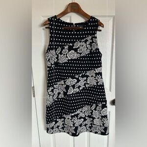 Maeve anthropologie Black and White Floral Dress size large